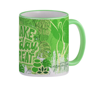 Mug Mug Monstera Hijau Muda - Make Today Great!