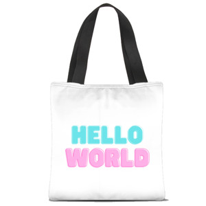 Tas Tote Fullprint Hello World 