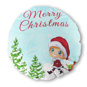 Bantal Bulat Merry Chsristmas Santa Claus / Selamat hari natal 