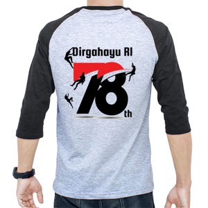 Kaos Raglan Kaos Wanita Lengan Panjang Dirgahayu RI