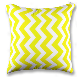 Bantal Sofa Custom Zig Zag Yellow White (Chevron Pattern)