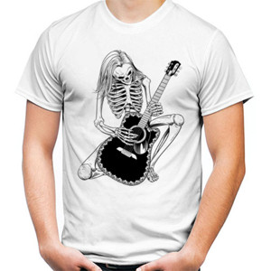 Kaos Tengkorak Bermain Gitar
