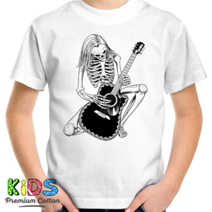 Kaos Tengkorak Bermain Gitar