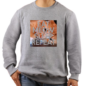 Jaket Sweater Eat Meow Sleep Repeat