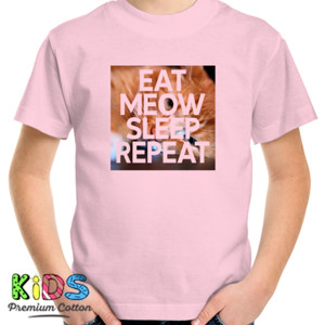 Kaos Eat Meow Sleep Repeat