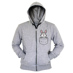 Hoodie Zipper Kelinci Lucu Pecinta Hewan