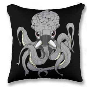 Bantal The Octopus Black (Bantal kotak Doff )