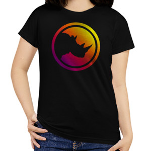 Kaos Rhinoceros Silhouette Colorful