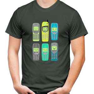 Kaos Vintage Mobile Phones Pattern