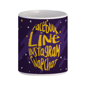 Mug Mug Cangkir Sosmed- facebook,line,instagram,SC -