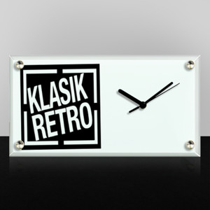 Jam Meja Jam Meja persegi panjang- katro-single-putih
