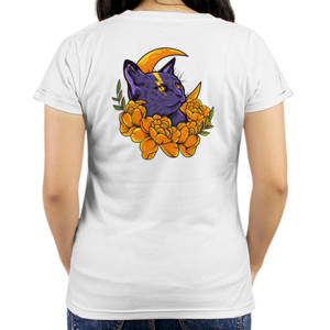 Kaos kaos wanita kucing & bunga 