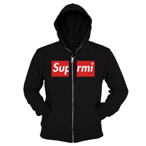 Hoodie Zipper Distro Plesetan Kata SUPERMI