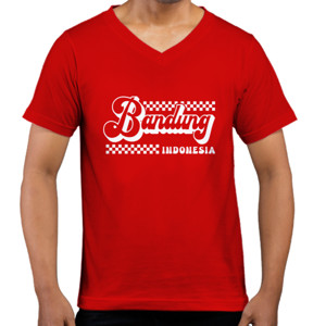 Kaos  Bandung Tipografi Retro Putih