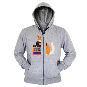 Hoodie Zipper vintage dan kesenangan musik