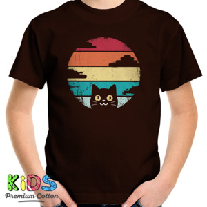 Kaos Vintage cat sunset