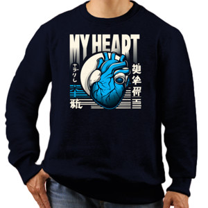 Jaket Sweater Blue Heart Harmony