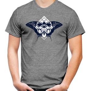 Kaos kupu kupu motif tengkorak