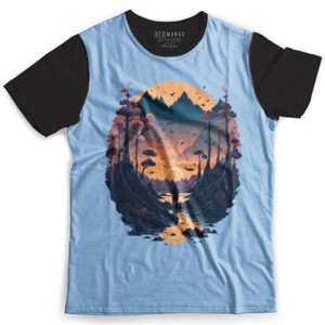 Kaos Fullprint Ilustrasi Memancing Ikan