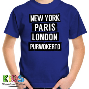Kaos NEW YORK PARIS LONDON + KOTA ANDA