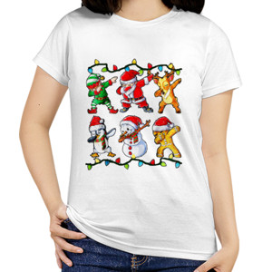 Kaos Dabbing Elf Santa Reindeer Penguin Snowman