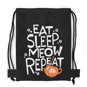 Tas Serut Fullprint EAT SLEEP MEOW REPEAT