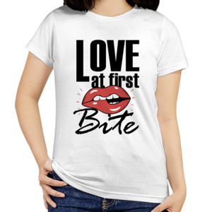 Kaos Kaos Love at First Bite Putih
