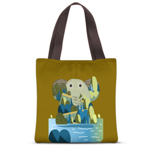Tas Tote Fullprint tote bag elephant lover - pencinta gajah