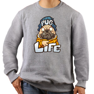 Jaket Sweater Pug Life Kaos Pria