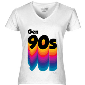 Kaos Kaos Wanita Gen 90 V-Neck by Co_mbro