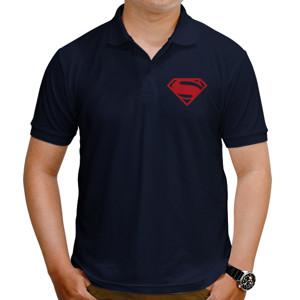 Kaos Polo Black Superman Logo