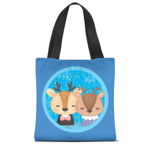 Tas Tote Fullprint Deer Stars (2 sisi 2 warna)