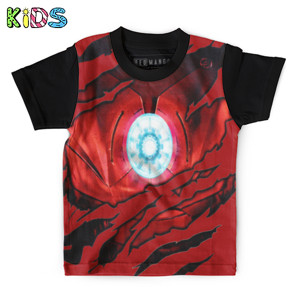 Kaos Anak Full-Print Baju Kaos Anak Iron Man Ripped Chest Inspired