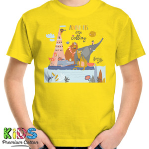 Kaos Happy Animals Riding on The Raft on The Lake