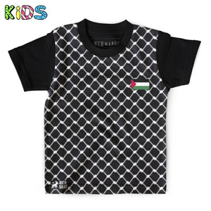 Kaos Anak Full-Print Keffiyeh Hitam RG0033