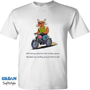 Kaos Rudolph riding bike - Kaos Natal Lucu