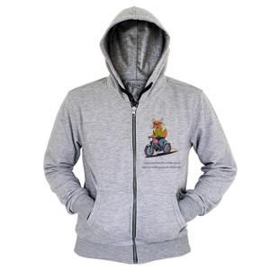 Hoodie Zipper Rudolph riding bike - Kaos Natal Lucu