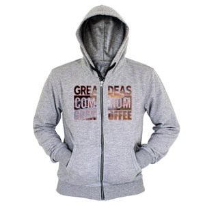 Hoodie Zipper Great Ideas Come From Great Coffee