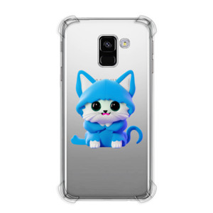 Case Kucing Biru Kartun Pakai Hoodie Lucu Casing HP