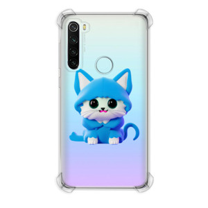 Casing HP Case Kucing Biru Kartun Pakai Hoodie Lucu