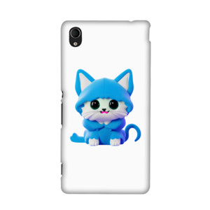 Case Kucing Biru Kartun Pakai Hoodie Lucu Casing HP