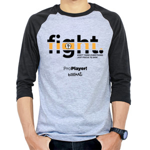 Kaos Raglan Fight be a proplayer! billiArt Sweeter