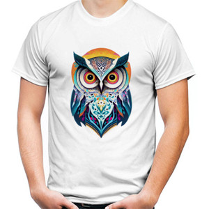 Kaos Burung Hantu Warna-Warni