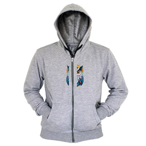 Hoodie Zipper Burung Hantu Warna-Warni
