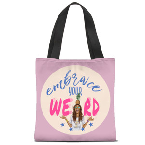 Tas Tote Fullprint Embrace Your Weird, 2 nanas (2 sisi 2 warna)