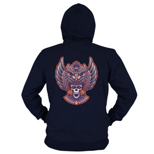 Hoodie Zipper owl skull