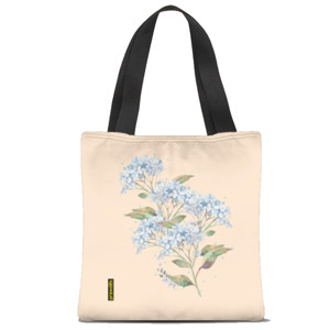Tas Tote Fullprint Bunga Biru full bloom (2 warna)