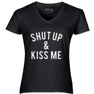 Kaos Baju Kaos Distro Shut Up and Kiss Me