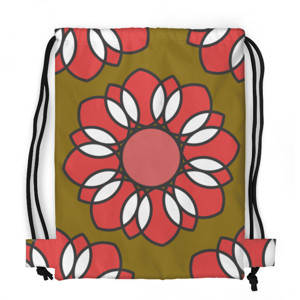 Tas Serut Fullprint Bunga Merah (Red Flower)