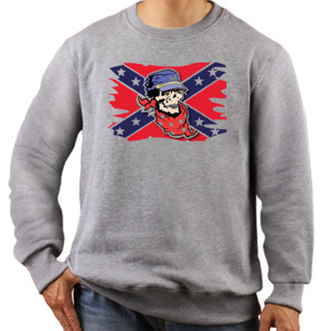 Jaket Sweater Rebel Flag With Skull
